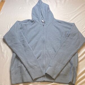 Comfy Men's Sky Blue Zip-Up Sweater-NWOT